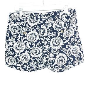 Khakis by Gap Girlfriend 4 Inch Shorts Navy‎ White Floral Print Size 10